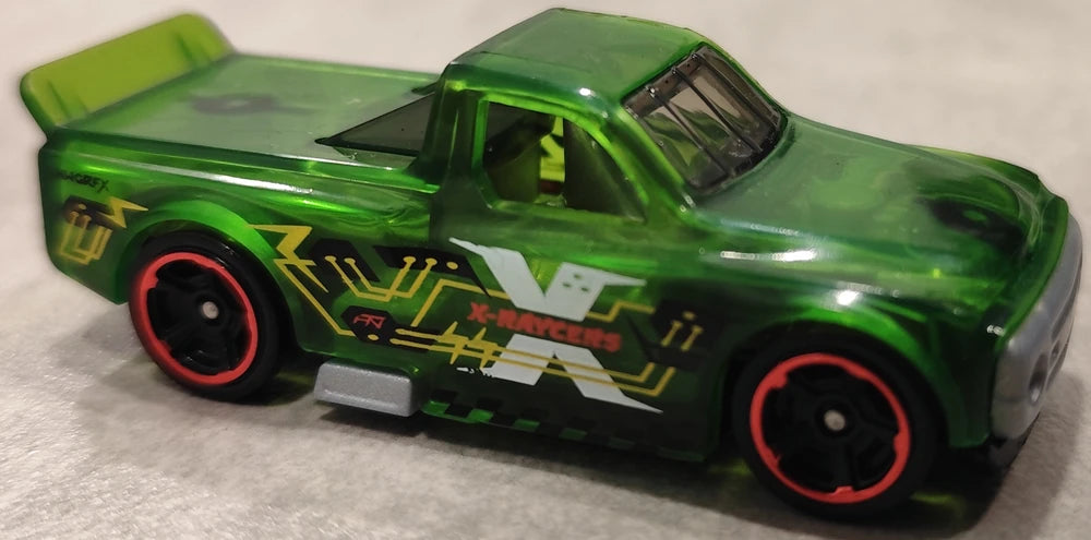 Hot Wheels 2025 - Collector # 014/250 - X-Raycers 2/10 - Draftnator - Transparent Green - USA 'Let's Race' Card