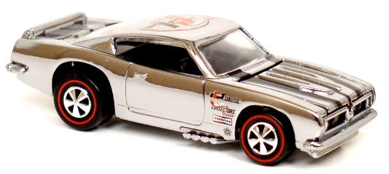 Hot Wheels 2004 - HWC / RLC Exclusive Membership Club Car - Plymouth Barracuda - Chrome / Black Stirpes - Limited to 5,000 - Kar Keeper