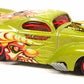 Hot Wheels 2005 - Collector # 114/183 - Crazed Clowns II Series 4/5 - 1941 Willys Coupe (Pro Mod Drag Car) - Lime Green Metalflake - Red 5 Spokes - Gray Plastic Base - USA Card