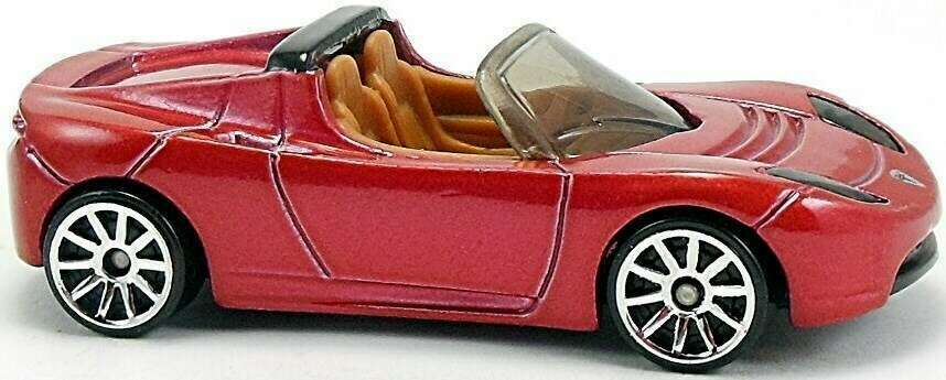 Hot Wheels 2008 - Collector # 026/172 - First Editions 26/40 - 2008 Tesla Roadster - Red - 10 Spokes - IC