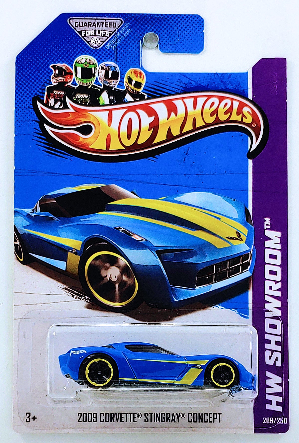 Hot Wheels 2013 - Collector # 209/250 - HW Showroom / Corvette 60th Anniversary - 2009 Corvette Stingray Concept - Blue - KMart Exclusive - USA Card