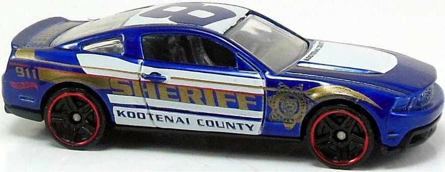 Hot Wheels 2012 - Collector # 167/247 - HW Main Street 7/10 - 2010 Ford Mustang GT - Blue / Sheriff - USA Card