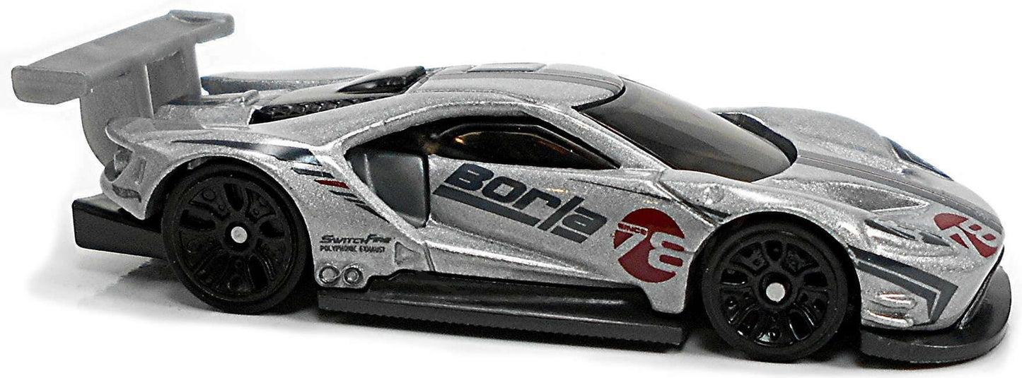 Hot Wheels 2021 - Collector # 067/250 - HW Speed Graphics 1/10 - 2016 Ford GT Race - Silver / Borla - USA Card