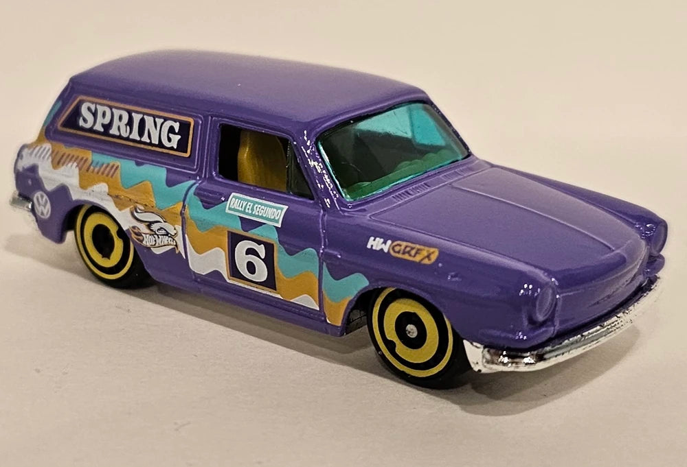 Hot Wheels 2024 Theme Easter Spring 5 5 Custom 69 Volkswagen Squareback Purple Aero Disc Wheels Spring Card