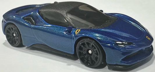 Hot Wheels 2026 - Collector # 041/250 - Ferrari 1/5 - Ferrari SF90 Stradale - Metalflake Blue (Blu Tour de France) - 10 Spoke Wheels - USA '2026' Card