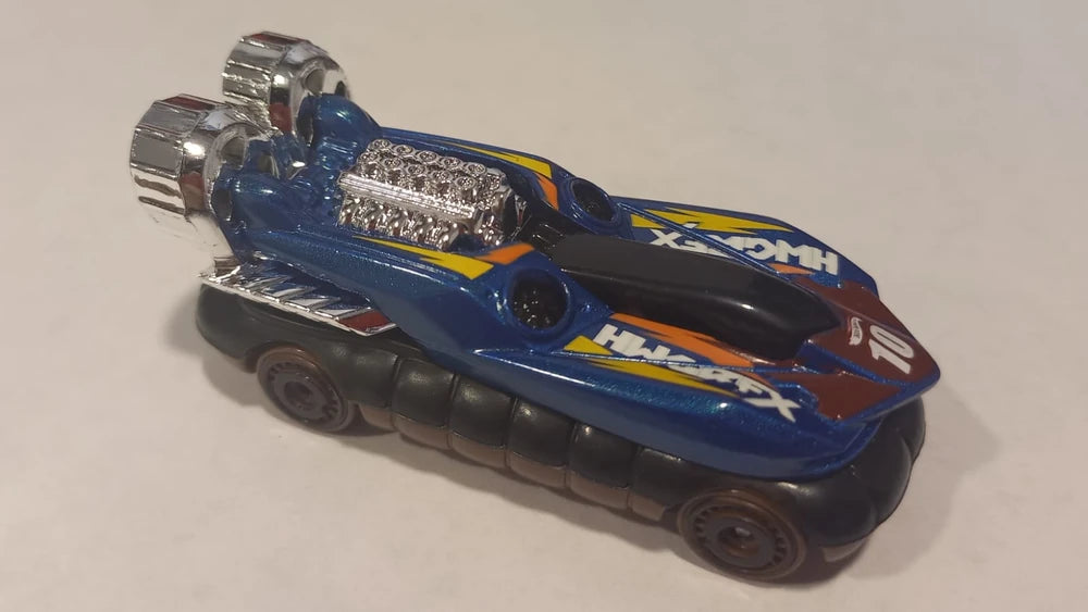Hot Wheels 2024 - Collector # 223/250 - HW Dirt 7/10 - Hover Storm - Dark Blue Metalflake - USA 'Let's Race' Card