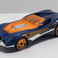 Hot Wheels 2025 - Theme / Happy Halloween Series 5/5 - CUL8R - Metalflake Blue - Orange Chrome Skull Wheels - Grocery Store's Exclusive - Special Halloween Blister Card