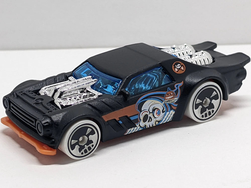 Hot Wheels 2025 - Theme / Happy Halloween Series 4/5 - Night Shifter - Matte Black - Skull Wheels - Grocery Store's Exclusive - Special Halloween Blister Card