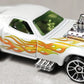 Hot Wheels 2025 - Collector # 067/250 - Hot Wheels Let's Race 4/5 - Rodger Dodger - White / Flames - USA 'Let's Race' Card