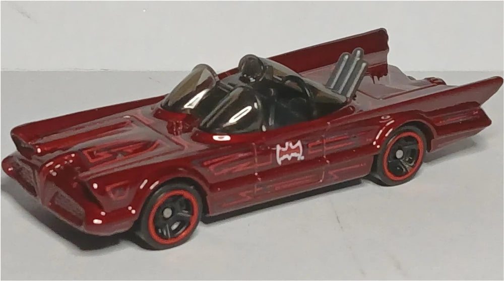 Hot Wheels 2025 - Collector # 103/250 - Batman 3/5 - TV Series Batmobile - Dark Red - USA 'DC - Batman' Card
