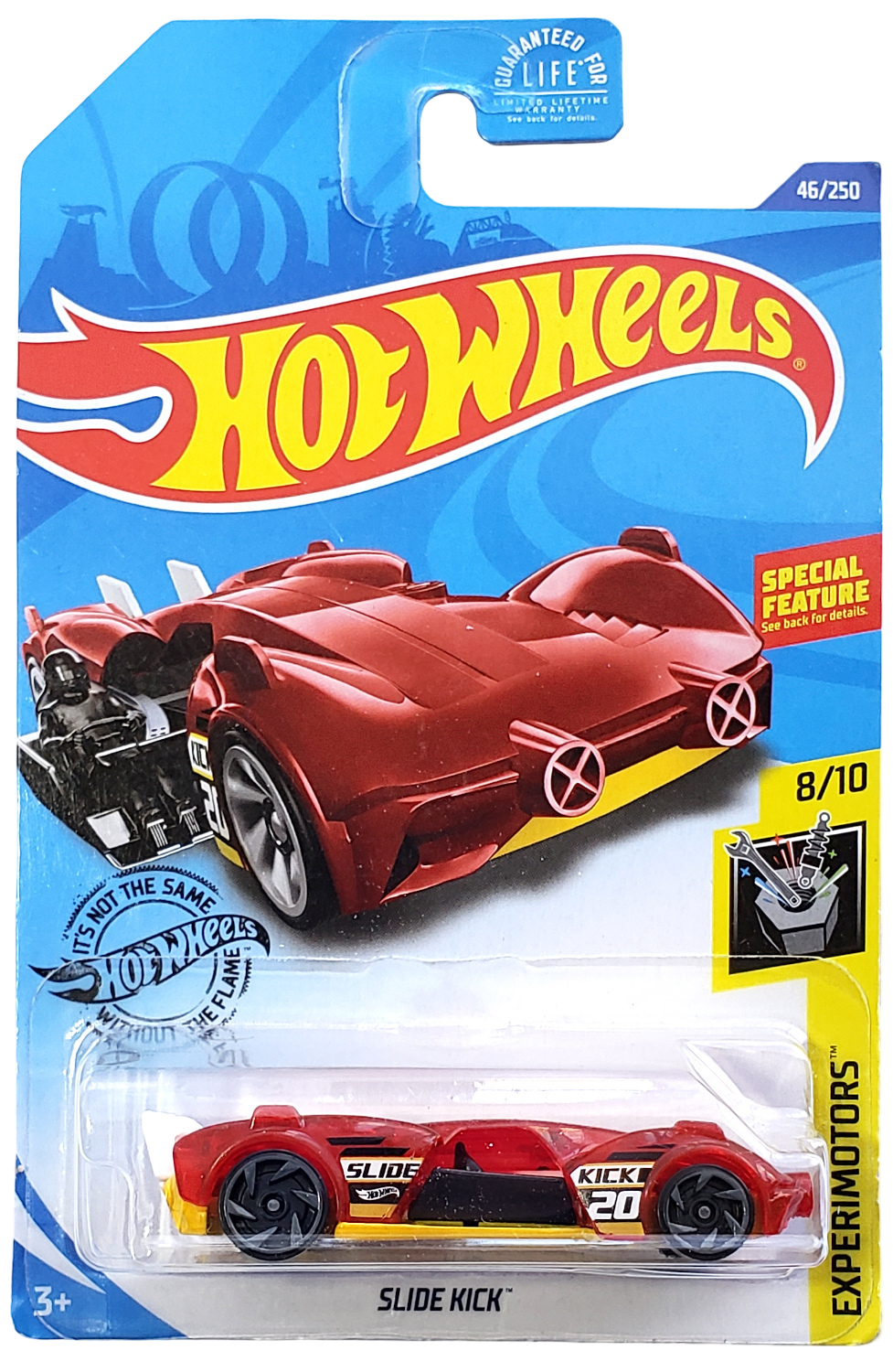 Hot Wheels 2020 - Collector # 046/250 - Experimotors 8/10 - Slide Kick - Transparent Red - USA Card