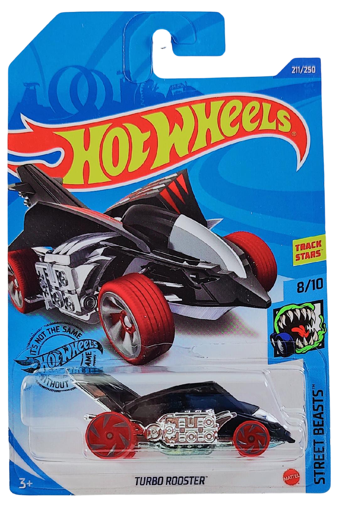 Hot Wheels 2020 - Collector # 211/250 - Street Beasts 8/10 - Turbo Rooster - Black - International Card