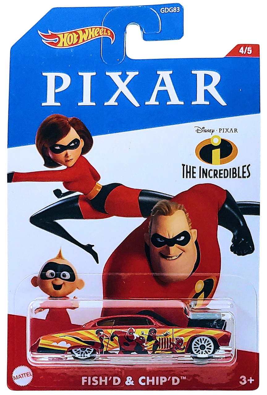 Hot Wheels 2020 - Theme / Pixar Series 4/5 - Fish'd &amp; Chip'd - Red / The Incredibles - Walmart Exclusive