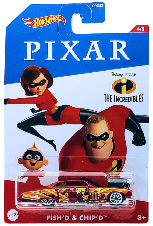 Hot Wheels 2020 - Theme / Pixar Series 4/5 - Fish'd &amp; Chip'd - Red / The Incredibles - Walmart Exclusive