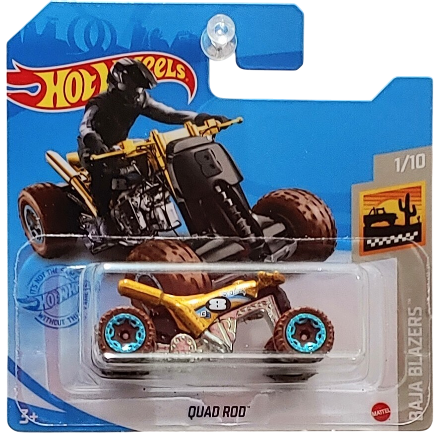 Hot Wheels 2021 - Collector # 002/250 - Baja Blazers 1/10 - Quad Rod - Metallic Gold - International Short Card