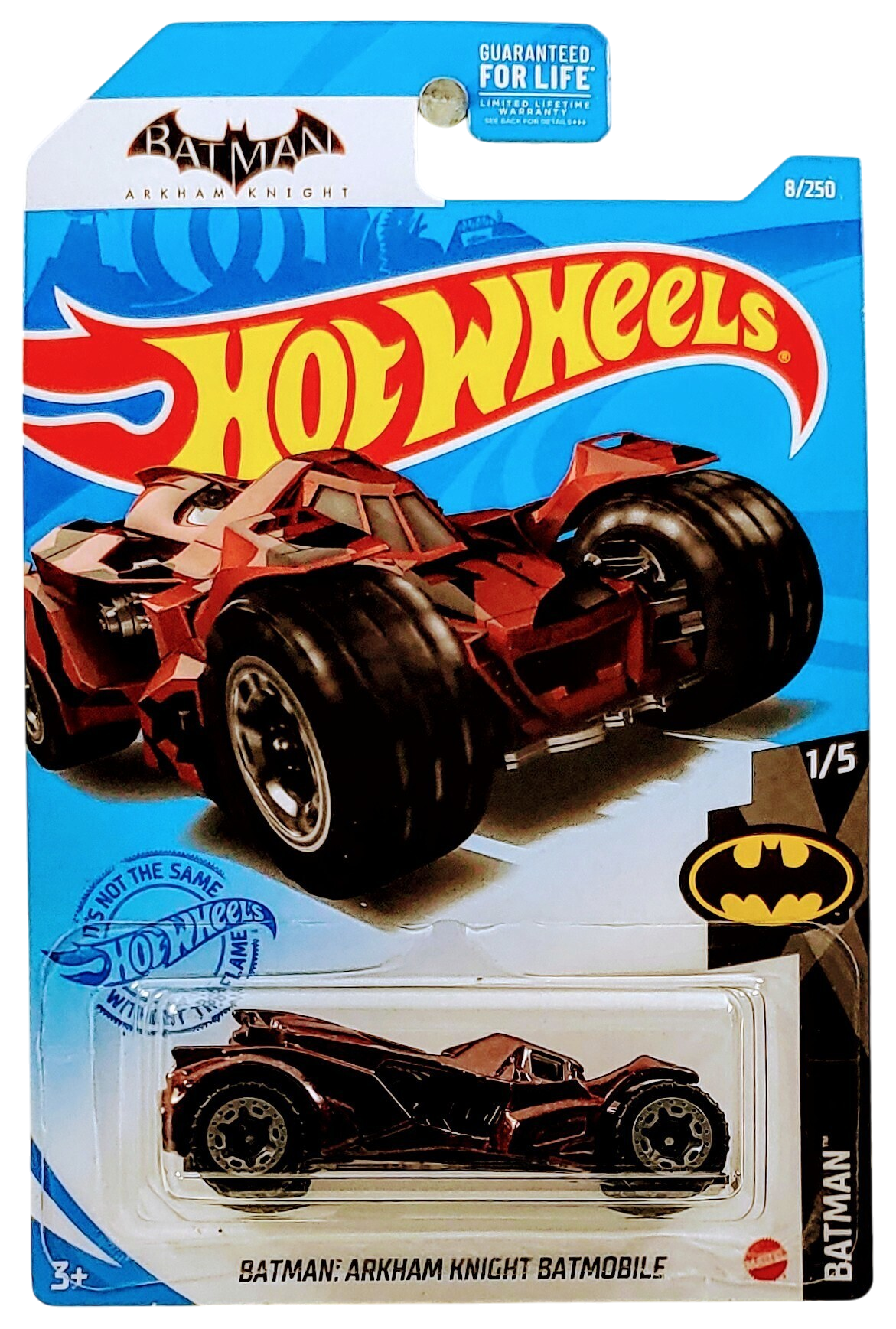 Hot Wheels 2021 - Collector # 008/250 - Batman 1/5 - Batman: Arkham Knight Batmobile - Metalflake Dark Red - USA Card