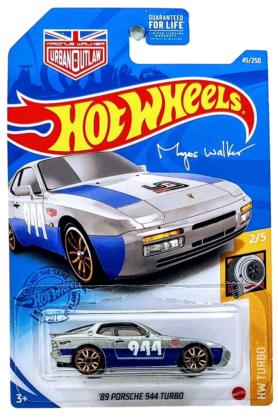 Hot Wheels 2021 - Collector # 045/250 - HW Turbo 2/5 - '89 Porsche 944 Turbo - Silver / Urban Outlaw - USA Card with Magnus Walker Logo