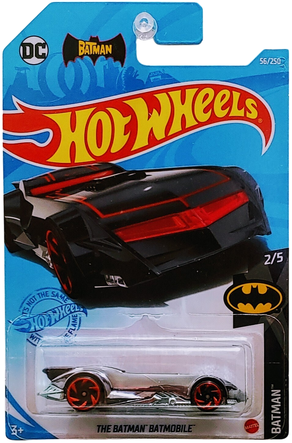 Hot Wheels 2021 - Collector # 056/250 - Batman 02/05 - The Batman Batmobile - Chrome - DC Comics - International Card