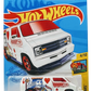 Hot Wheels 2021 - Collector # 065/250 - HW Art Cars 4/10 - Treasure Hunts - Custom '77 Dodge Van - White / Circle Flame Logo on Sides - International Card