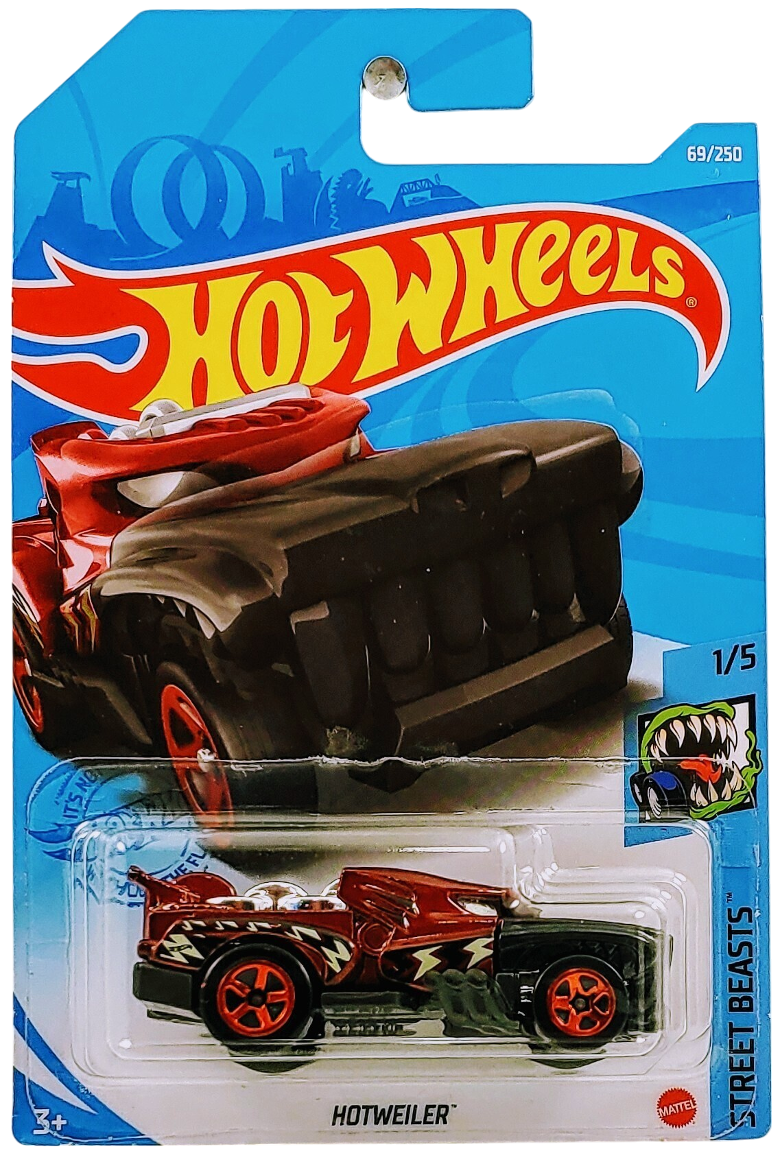 Hot Wheels 2021 - Collector # 069/250 - Street Beasts 1/5 - Hotwieler - Red & Black - IC