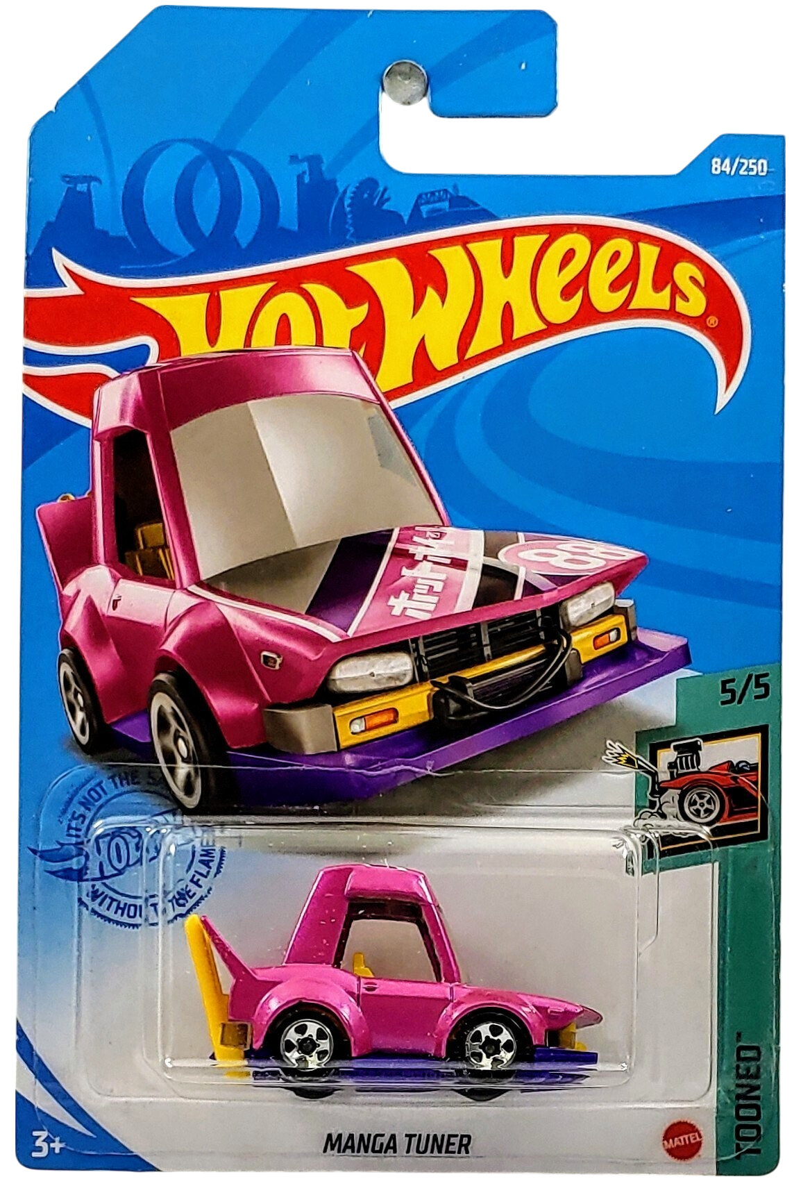 Hot Wheels 2021 - Collector # 084/250 - Tooned' 5/5 - Manga Tuner - Pink Metalflake - International Card