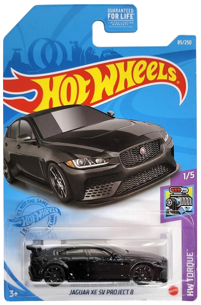 Hot Wheels 2021 - Collector # 085/250 - HW Torque 1/5 - Jaguar XE SV Project 8 - Black - USA Card