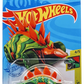 Hot Wheels 2021 - Collector # 093/250 - Dino Riders 4/5 - Treasure Hunts - Motosaurus - Green Body & Orange Scales / Circle Flame Logos on Body - International Card