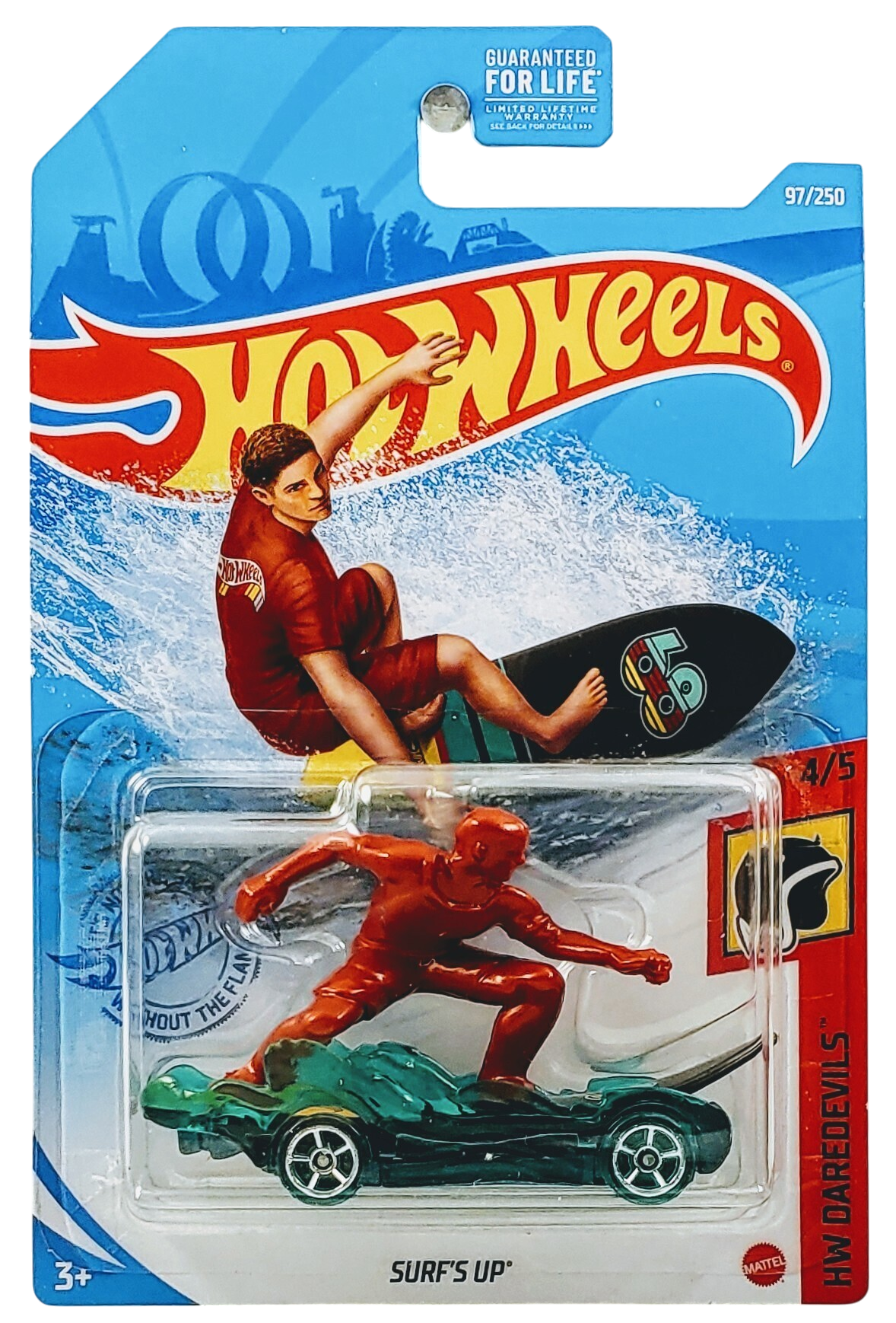 Hot Wheels 2021 - Collector # 097/250 - HW Daredevils 4/5 - Surf's Up - Red - USA Card (Copy)