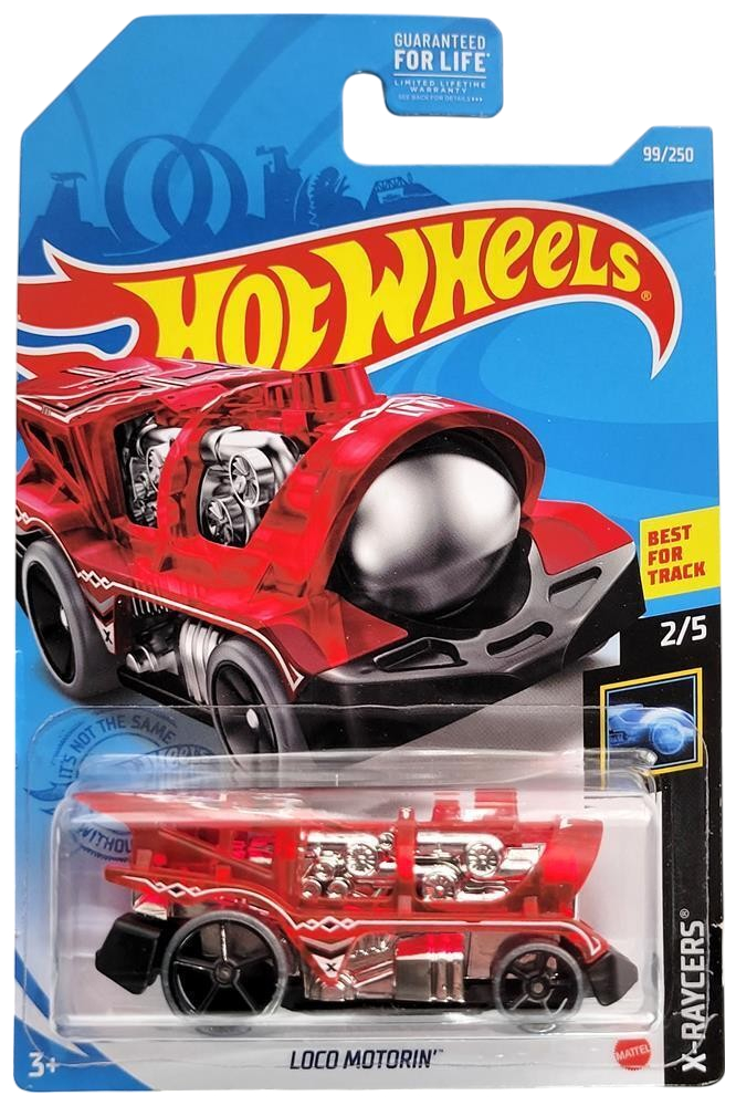 Hot Wheels 2021 - Collector # 099/250 - X-Raycers 2/5 - Loco Motorin' - Transparent Red - USA Card