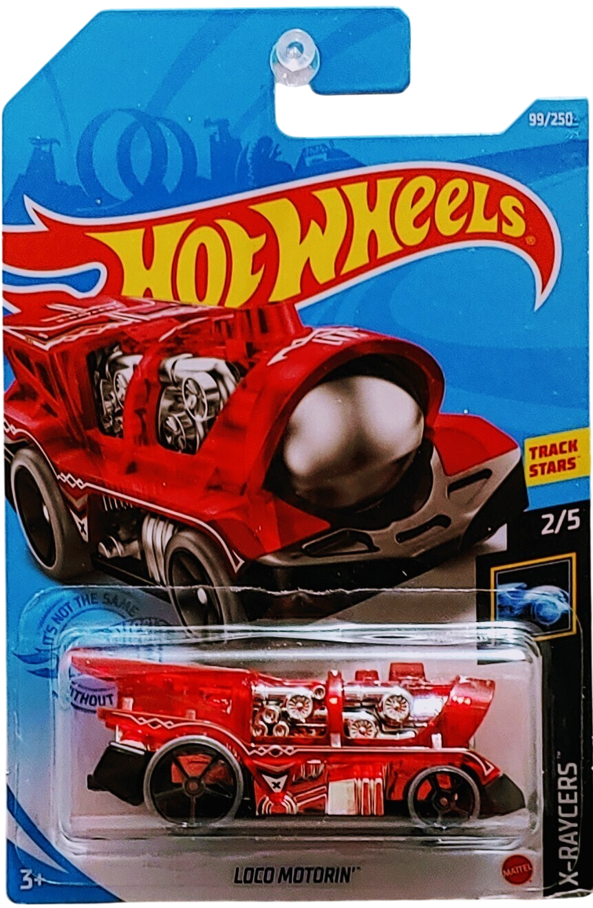 Hot Wheels 2021 - Collector # 099/250 - X-Raycers 2/5 - Loco Motorin' - Transparent Red - International Card