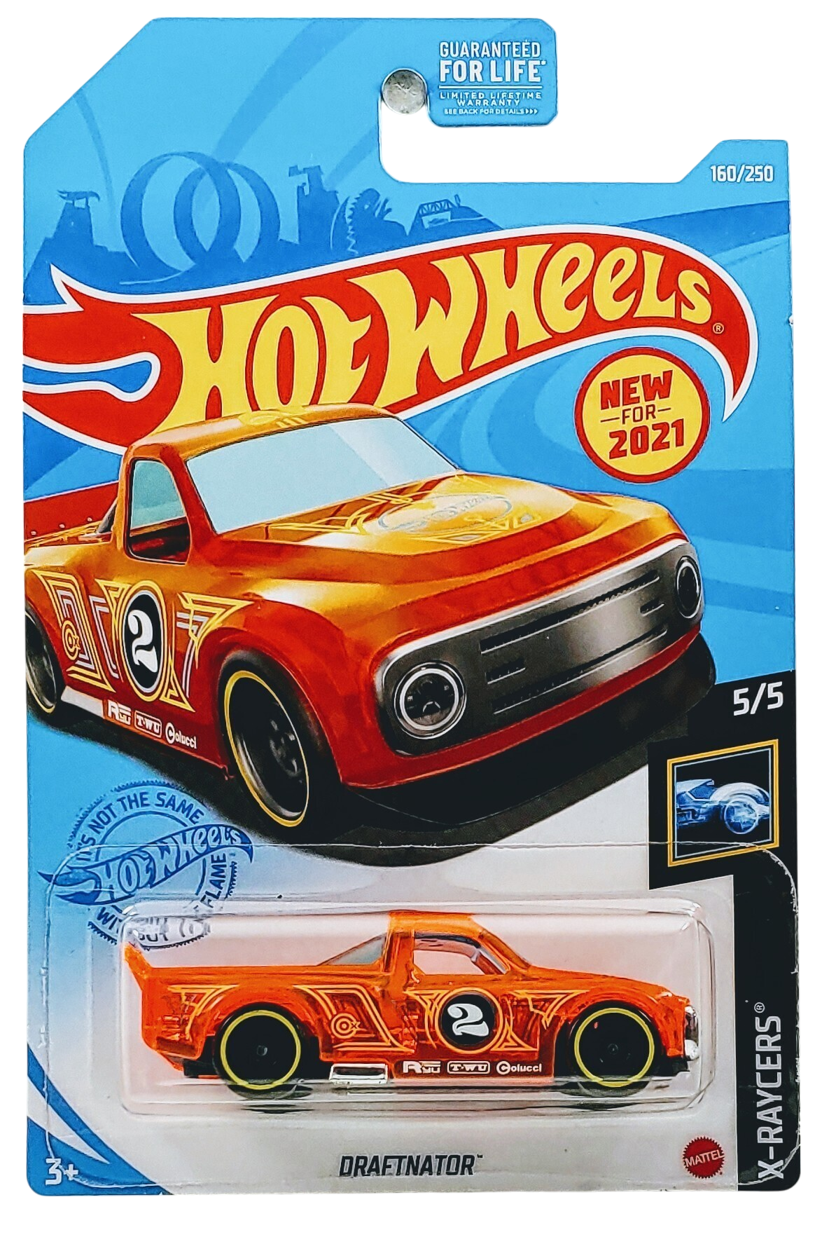 Hot Wheels 2021 - Collector # 160/250 - X-Raycers 5/5 - New Models - Draftnator - Transparent Orange - USA Card