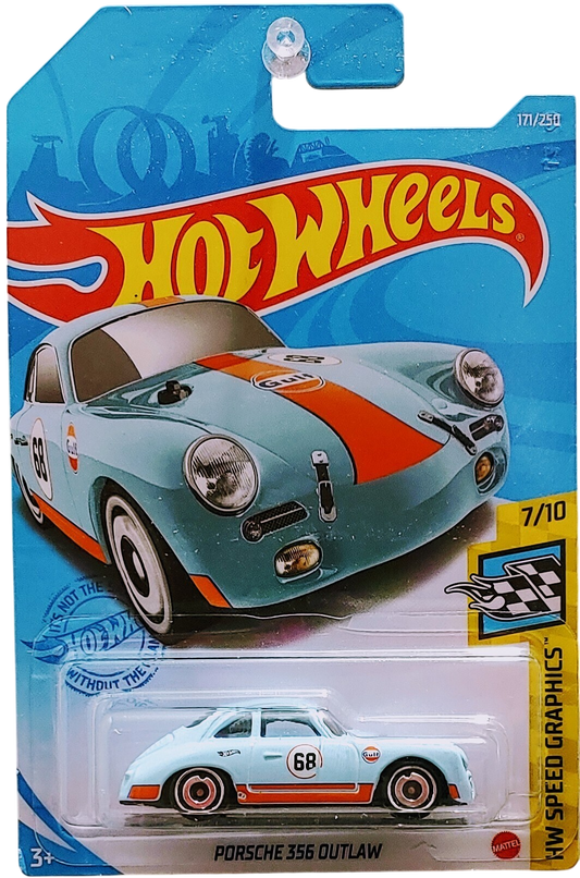 Hot Wheels 2021 - Collector # 171/250 - HW Speed Graphics 7/10 - Porsche 356 Outlaw - Sky Blue / Gulf Racing - International Card