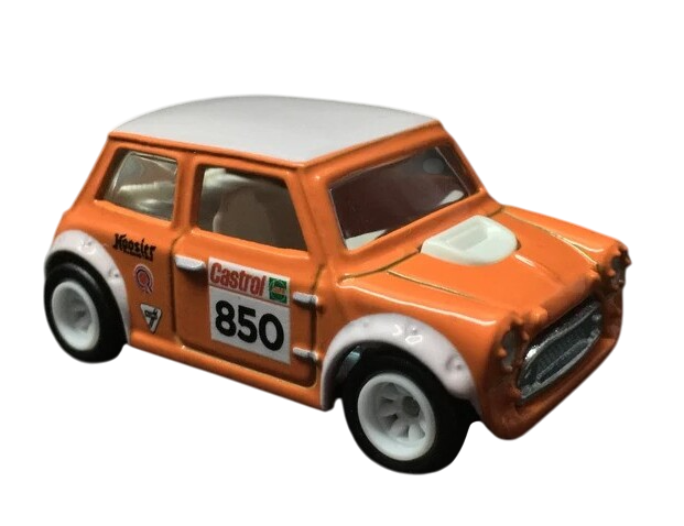Hot Wheels 2021 - Premium / Car Culture / British Horse Power 3/5 - Morris Mini - Orange - Metal/Metal & Real Riders