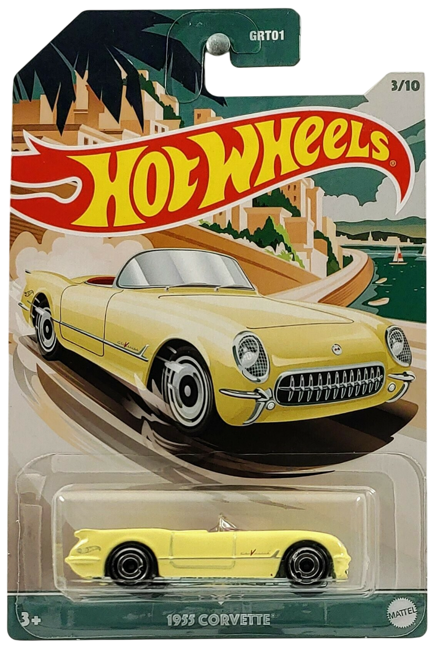 Hot Wheels 2021 - Theme / Convertibles Series 3/10 - 1955 Corvette - Pale Yellow - Metal/Metal - Walmart Exclusive