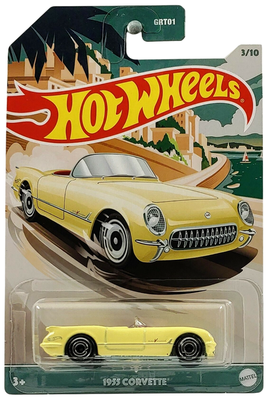Hot Wheels 2021 - Theme / Convertibles Series 3/10 - 1955 Corvette - Pale Yellow - Metal/Metal - Walmart Exclusive