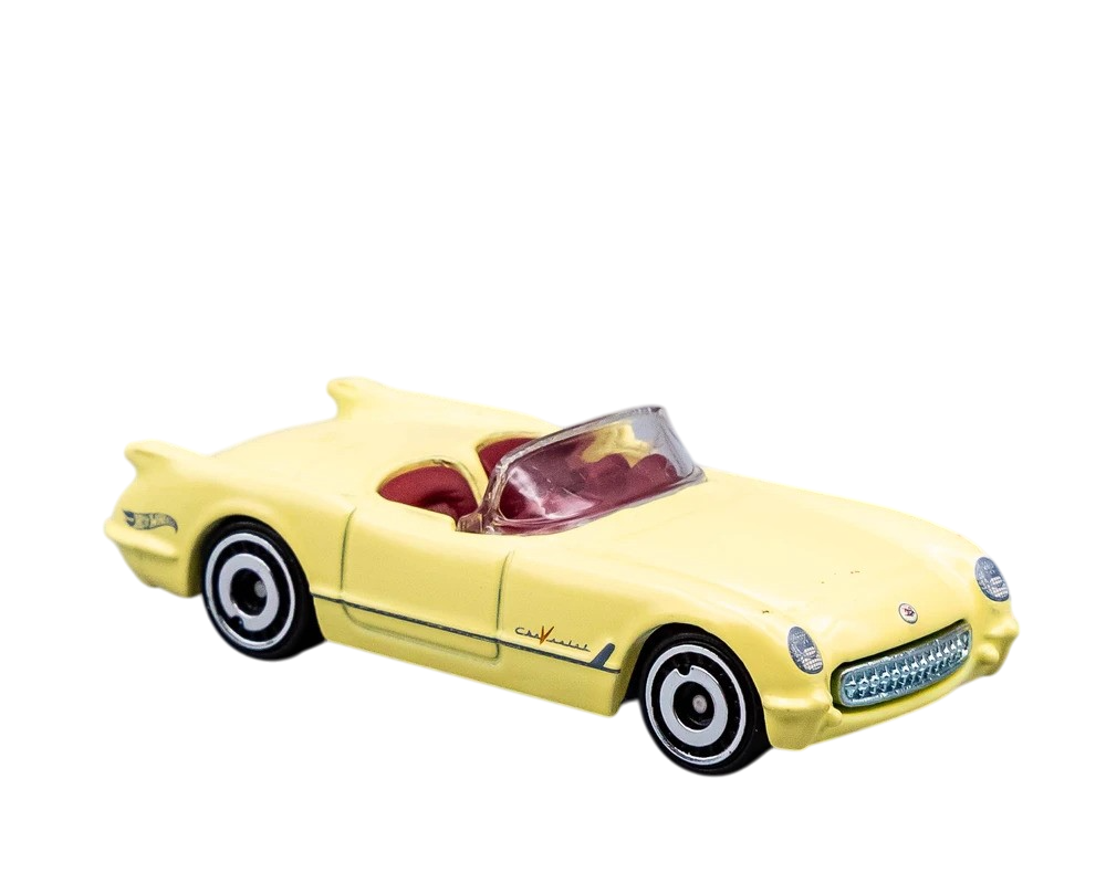 Hot Wheels 2021 - Theme / Convertibles Series 3/10 - 1955 Corvette - Pale Yellow - Metal/Metal - Walmart Exclusive