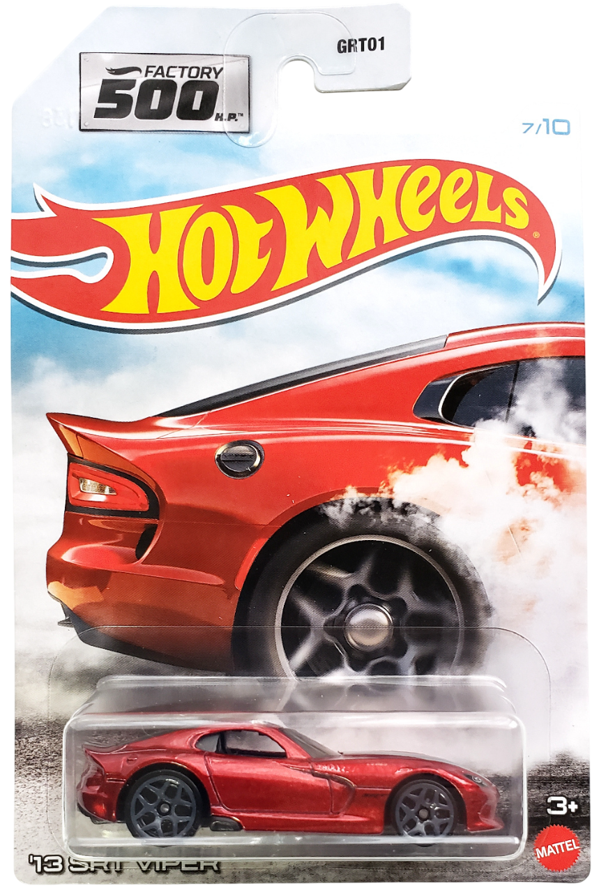 Hot Wheels 2021 - Theme / Factory 500 H.P. # 7/10 - '13 SRT Viper - Metalflake Red - Gray Y5 Wheels - Walmart Exclusive