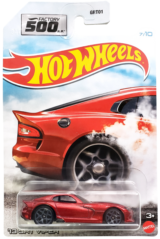 Hot Wheels 2021 - Theme / Factory 500 H.P. # 7/10 - '13 SRT Viper - Metalflake Red - Gray Y5 Wheels - Walmart Exclusive