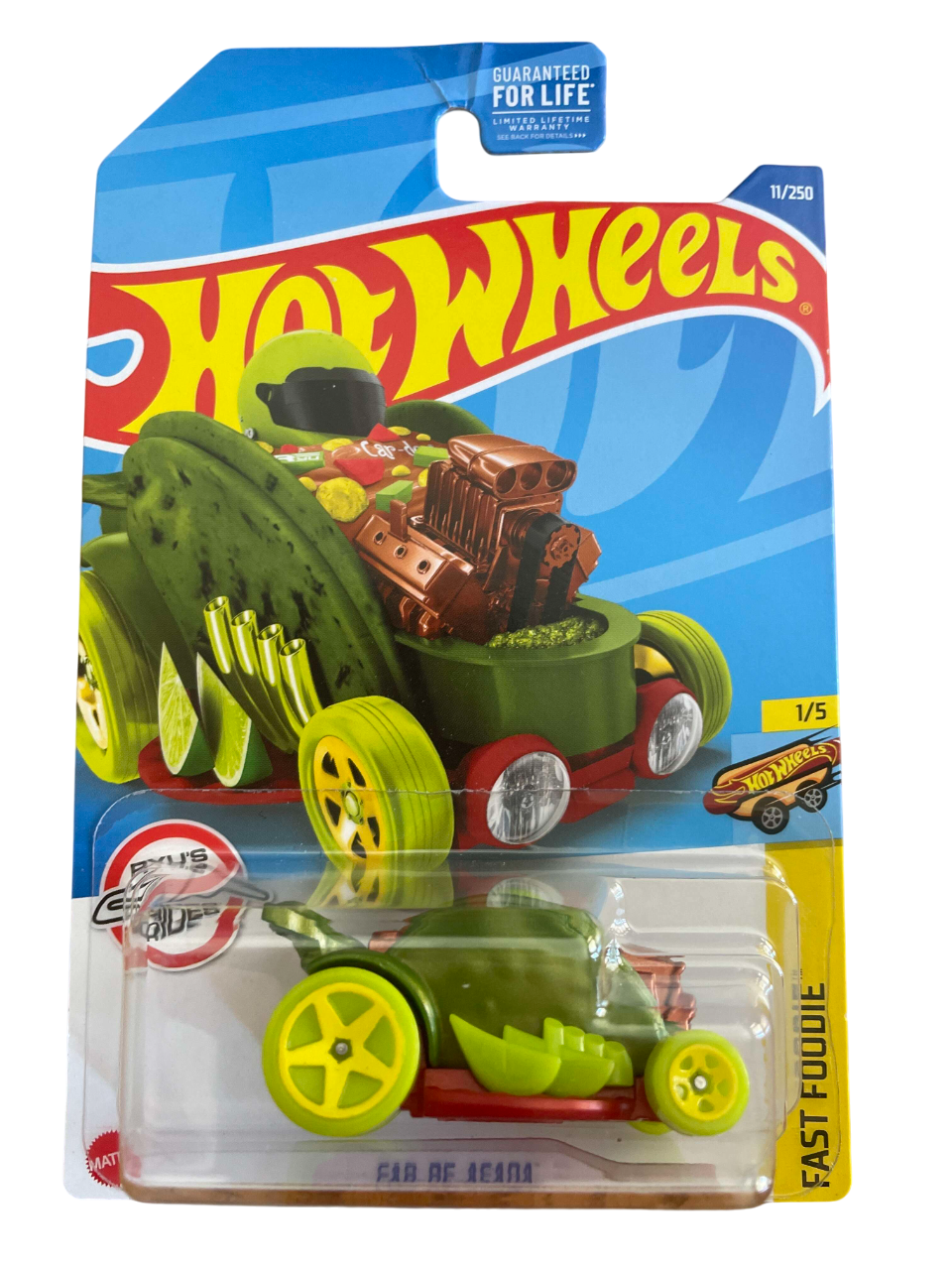 Hot Wheels 2022 - Collector # 011/250 - HW Fast Foodie 1/5 - Car De Asada - Green - USA Card