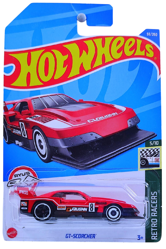 Hot Wheels 2022 - Collector # 059/250 - Retro Rides 05/10 - GT-Scorcher - Red - Ryu's Rides - USA