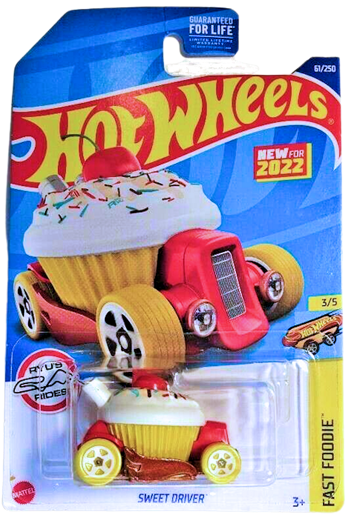 Hot Wheels 2022 - Collector # 061/250 - Fast Foodie 3/5 - New Models - Sweet Driver - White & Red - USA Card