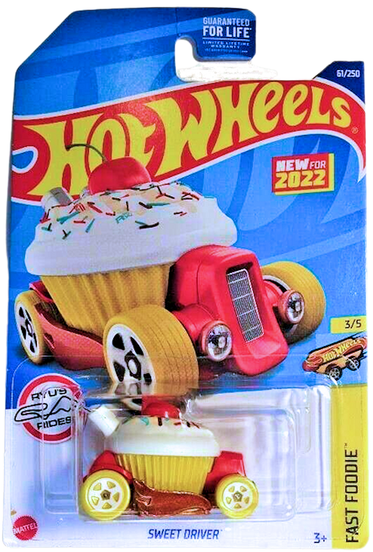 Hot Wheels 2022 - Collector # 061/250 - Fast Foodie 3/5 - New Models - Sweet Driver - White & Red - USA Card