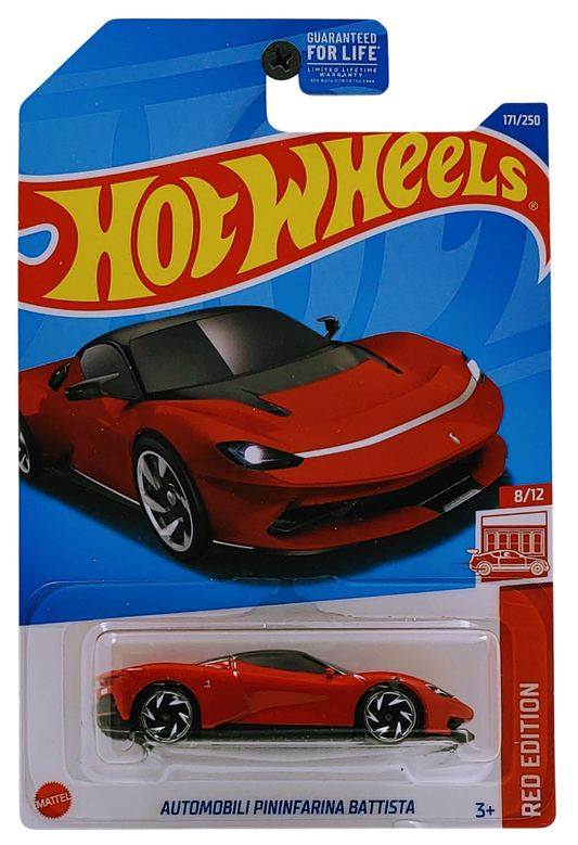 Hot Wheels 2022 - Collector # 171/250 - Red Edition 8/12 - Automobili Pininfarina Battista - Red - Target Exclusive - USA Card