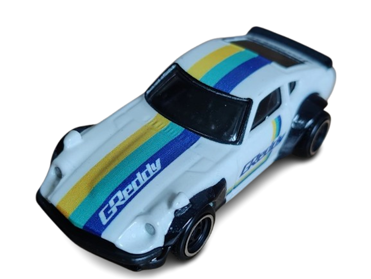 Hot Wheels 2024 - Premium Car Set / GReddy - Custom Datsun 240Z, Nissan Maxima Drift Car, Pandem Subaru BRZ & Fleet Street - 'GReddy' Graphics - Metal/Metal & Real Riders - Diorama Display Box