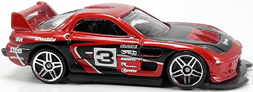 Hot Wheels 2006 - Collector # 053/223 - Drift Kings 3/5 - 24/Seven - Red / Black Stripes, #3 & Sponsors Decals - USA Card