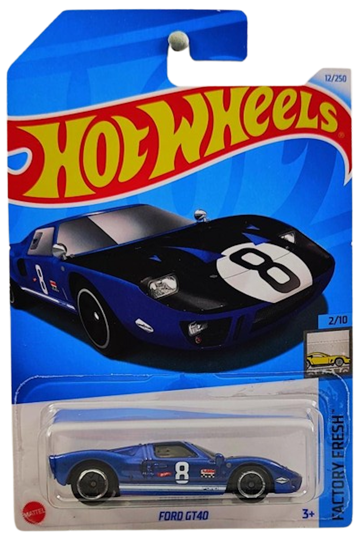 Hot Wheels 2024 - Collector # 012/250 - Factory Fresh 02/10 - Ford GT40 - Dark Blue - '8' - IC