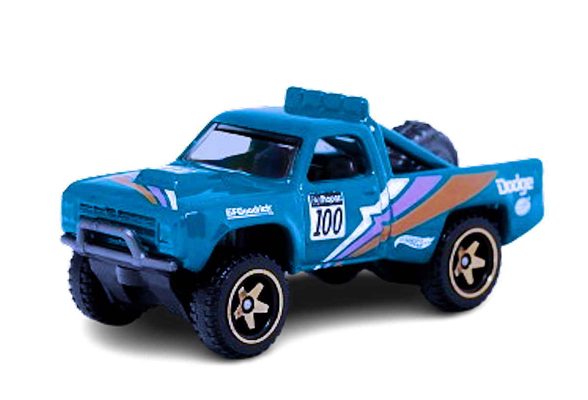 Hot Wheels 2024 - Colletor # 038/250 - HW Reverse Rake 1/5 - '87 Dodge D100 - Teal - USA Card