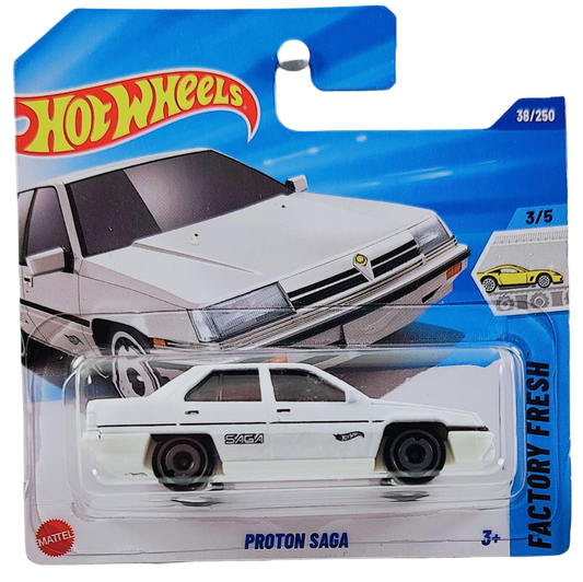 Hot Wheels 2025 - Collector # 038/250 - Factory Fresh 3/5 - Proton Saga - White - International Short Card