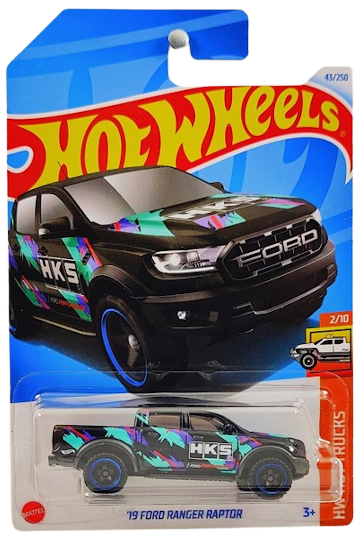 Hot Wheels 2024 - Collector # 043/250 - HW Hot Trucks 2/10 - '19 Ford Ranger Raptor - Black / HKS - IC