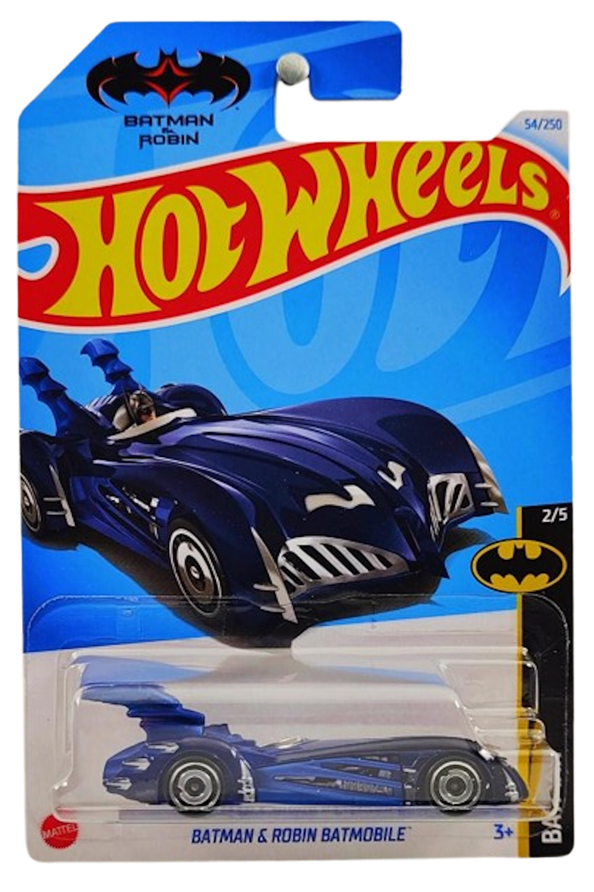 Hot Wheels 2024 - Collector # 054/250 - Batman Series 2/5 - Batman & Robin Batmobile - Metalflake Midnight Blue - Aero Disc Wheels - IC